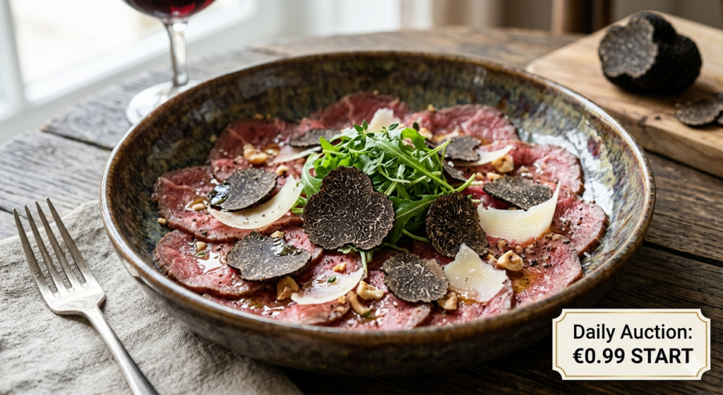 Gourmet Recipe: Beef Carpaccio with Fresh Black Truffle