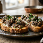 Gourmet Recipe: Creamy Morel Mushrooms in Madeira Sauce on Toast