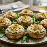 Gourmet Recipe: Stuffed Parasol Caps with Herbed Cheese Mousse