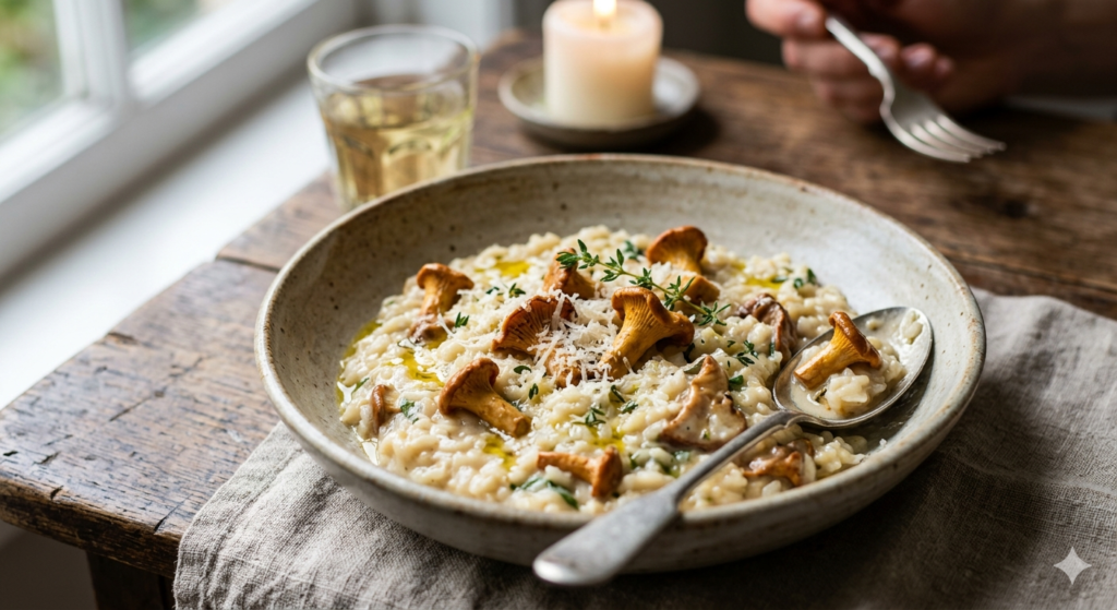 Gourmet Recipe: Golden Chanterelle & Wild Garlic Butter Risotto