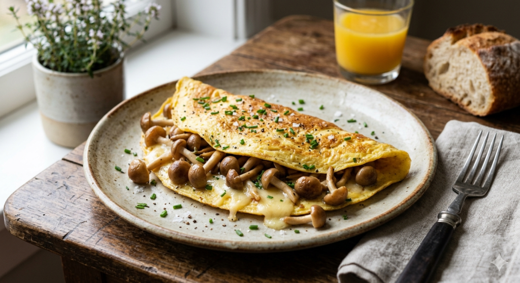 Gourmet Recipe: Fairy Ring Mushroom & Gruyère French Omelette