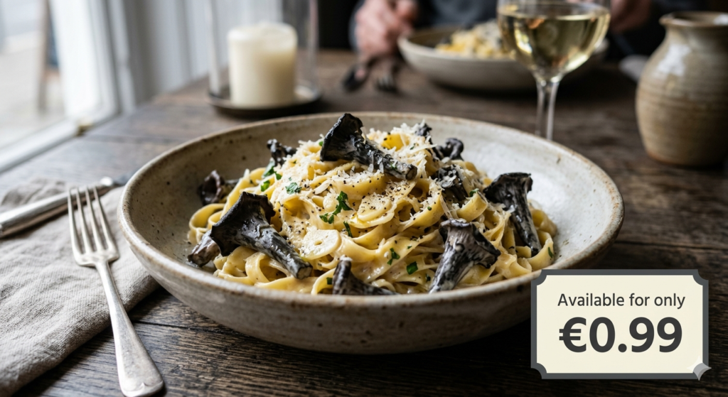 Gourmet Recipe: Wild Black Trumpet & Truffle Butter Tagliatelle