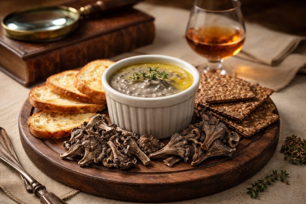 A Study in Grey: Chanterelle Pâté with Cognac & Peppercorns