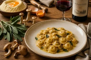 Agnolotti del Plin with Marasmius oreades