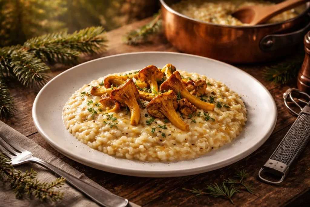 Alpine Risotto with Vacherin Mont d Or and Yellow Foot