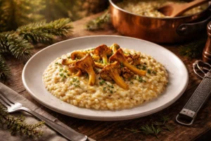 Alpine Risotto with Vacherin Mont d Or and Yellow Foot