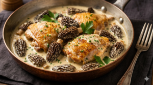 The Star Story: Legend has it that Napoleon Bonaparte demanded his chefs create dishes that were both hearty enough for a soldier and refined enough for an Emperor. The Poulet aux Morilles, hailing from the Jura region of France, became the absolute gold standard of French country cooking. It is a dish that commands respect, combining the humblest farm poultry with the most aristocratic of forest treasures—the Morel.