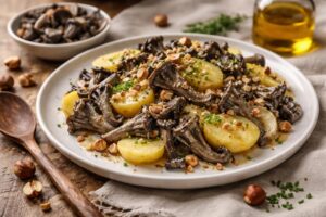 Balkan Forest Salad Warm Potatoes & Grey Chanterelles