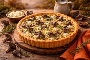 Balkan Forest Tart: Dried Grey Chanterelle & Goat Cheese | Pure Umami