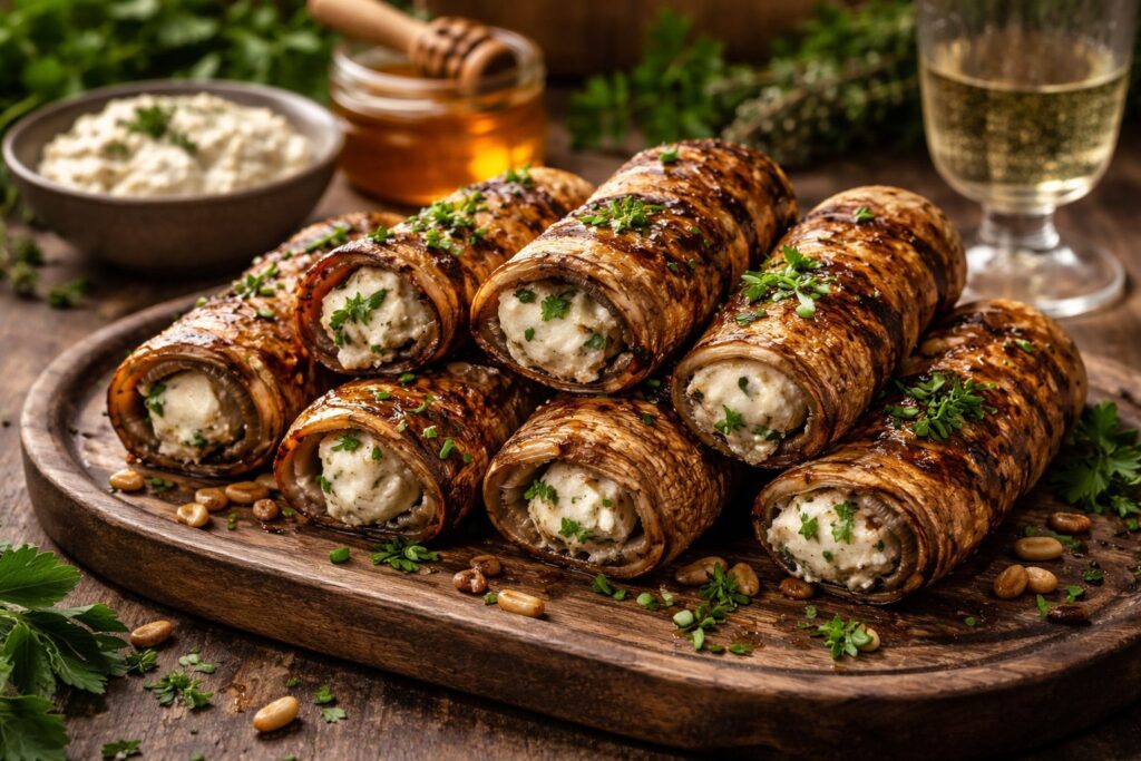 Balkan-Style Stuffed Parasol Rolls