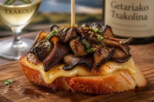 Basque Pintxo de Setas with Idiazabal Cheese and Grey Chanterelles