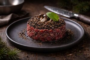 Black Forest Gray Chanterelle and Venison Tartare