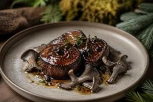 Black Forest Venison Medallions with Grey Chanterelles and Juniper
