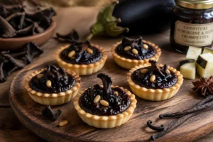 Black Trumpet & Eggplant "Confiture" Tartlets
