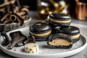 Black Trumpet & Foie Gras Savory Macarons