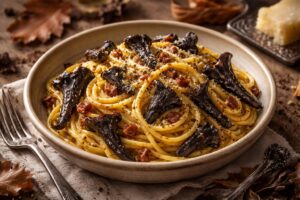 Black Trumpet Mushroom Pasta Carbonara