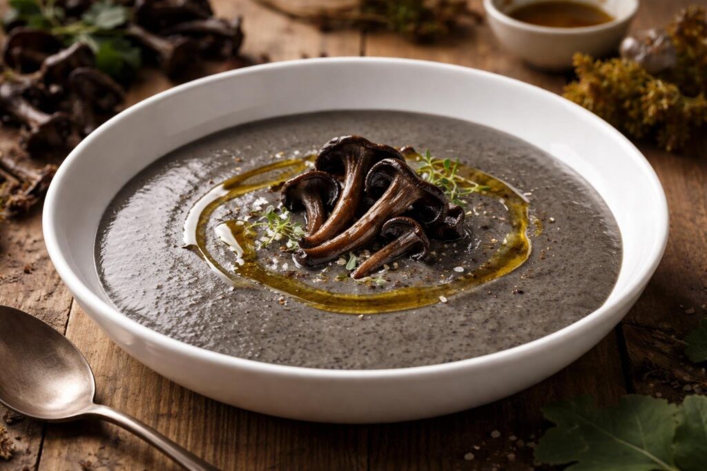 Black Trumpet Mushroom Velouté with Truffle Oil Recipe for Ultimate Perfection