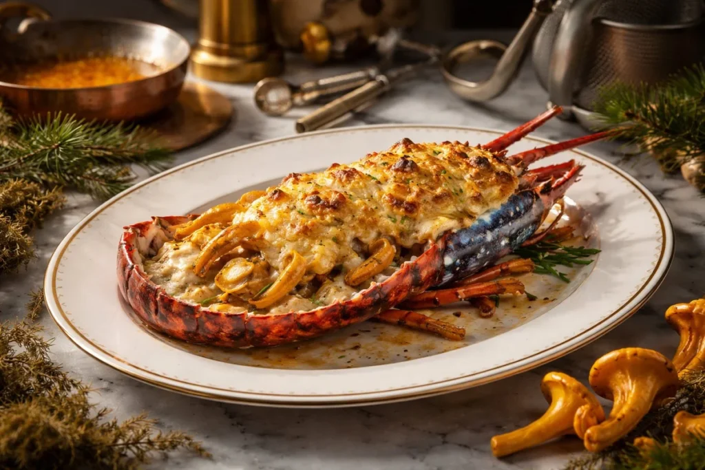Brittany Lobster Thermidor with Yellow Foot Chanterelles