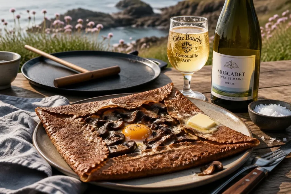 Buckwheat Galettes with Fairy Ring Sauté
