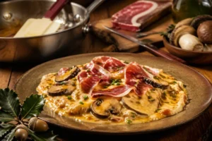 Castilian "Revuelto de Boletus" with Jamón Ibérico de Bellota