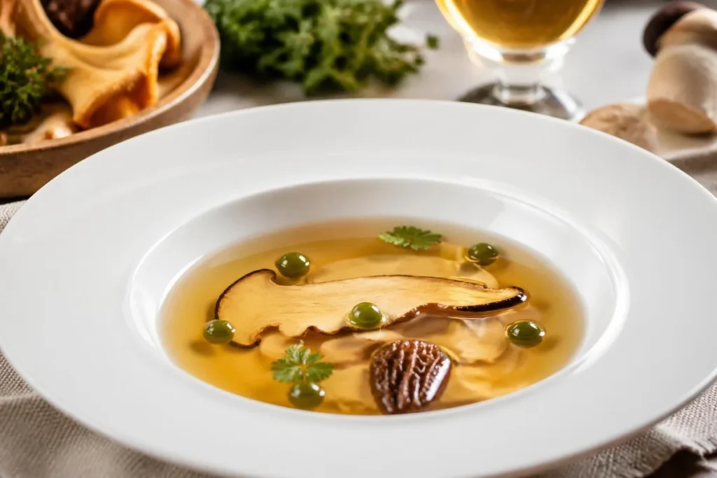 Chanterelle Essence Consommé with Herb