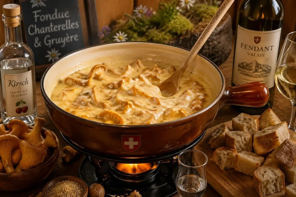 Chanterelle & Gruyère Fondue with Kirsch