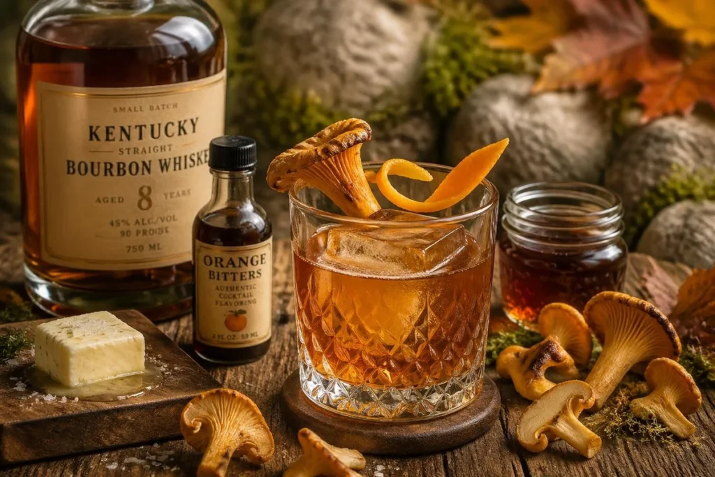 Chanterelle-Infused Bourbon Old Fashioned