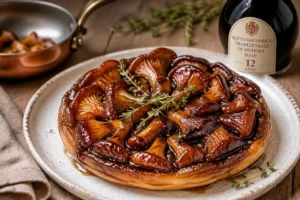 Chanterelle Tart Tatin with Balsamic Glaze
