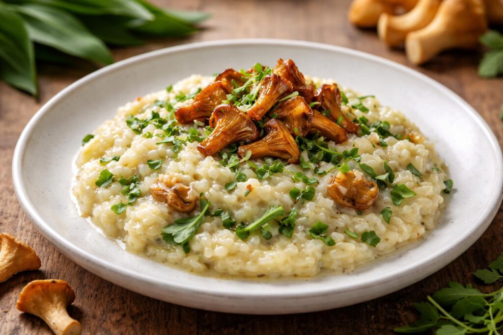 Chanterelle and Wild Garlic Risotto