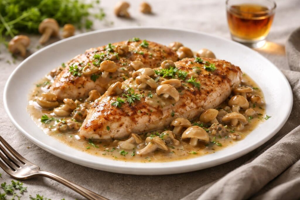 Gourmet Magic Authentic Chicken Filet Forestiere with Fairy Ring Mushrooms Recipe