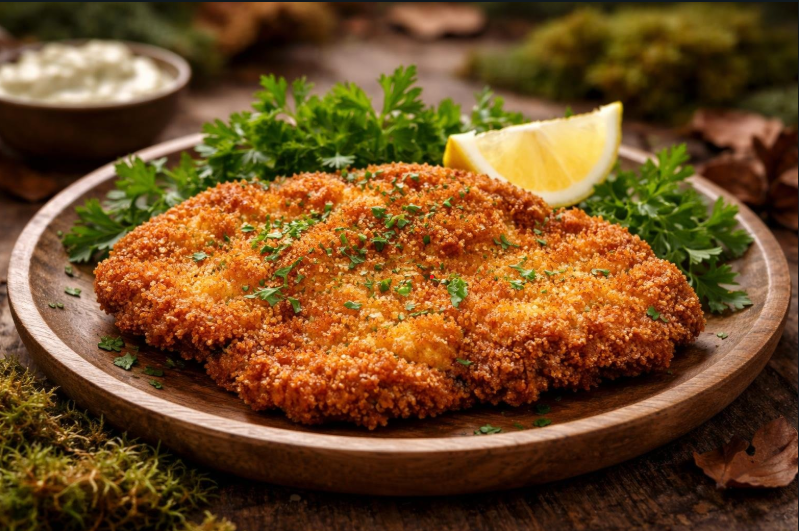 Classic Parasol Mushroom Schnitzel — Golden Forest Crisp Delight