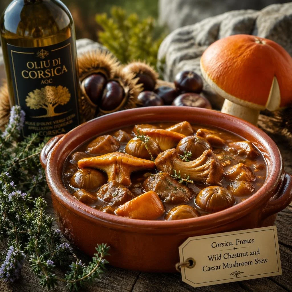 Corsica Chestnut and Caesar Mushroom Stew