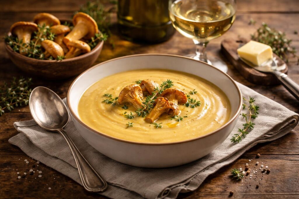 Creamy Chanterelle and Thyme Velouté