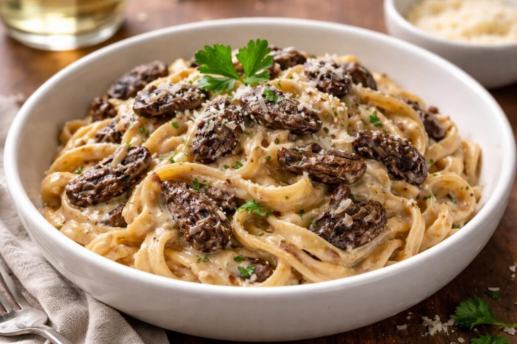 Creamy Morel Mushroom Pasta with Garlic and Parmesan — A Rich, Easy Weeknight Recipe