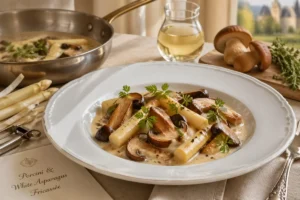 Creamy Porcini and White Asparagus Fricassee