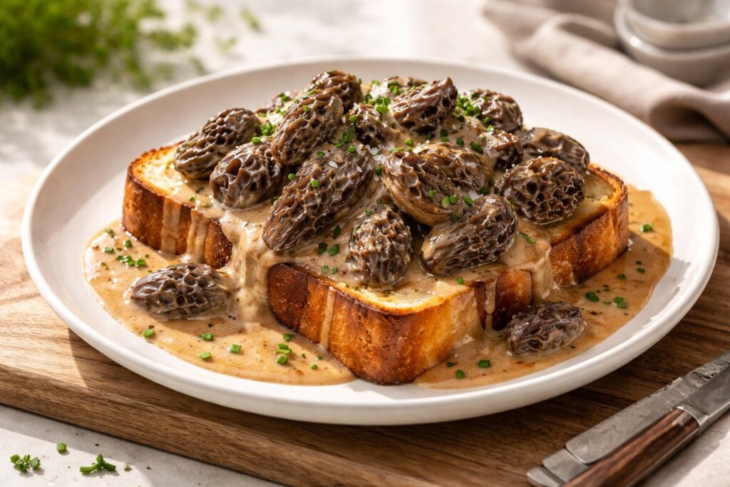 Creamy Wild Morels on Toasted Brioche - A Gourmet Classic