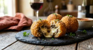 Crispy Porcini Arancini with Truffle-Infused Heart