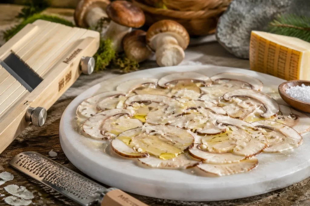 Dolomite Porcini Carpaccio with Aged Parmigiano Reggiano