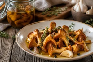 Duck Fat Confit Chanterelles with Thyme