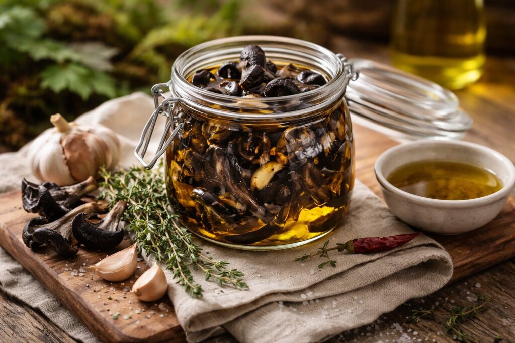 Black Trumpet Mushroom Confit in Olive Oil Recipe for Ultimate Perfection