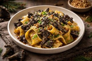 Forest Floor Pasta Pappardelle with Grey Chanterelles