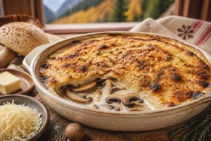 French Parasol Mushroom Gratin