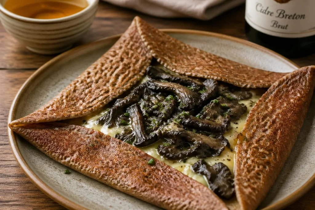 Galette with Grey Chanterelles and Gruyère