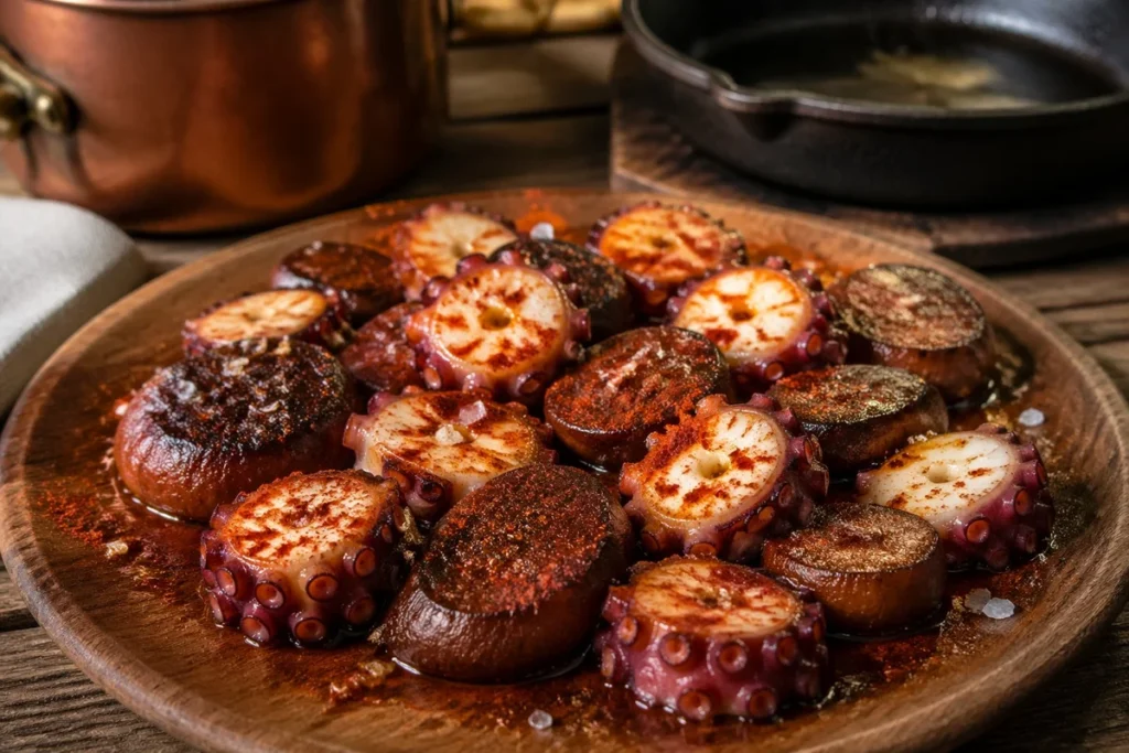Galician Pulpo y Boletus with Smoked Pimentón