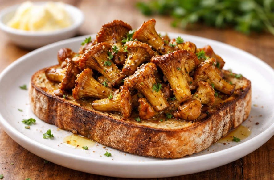 Garlic Butter Chanterelles on Toast — Umami-Rich Gourmet Crisp