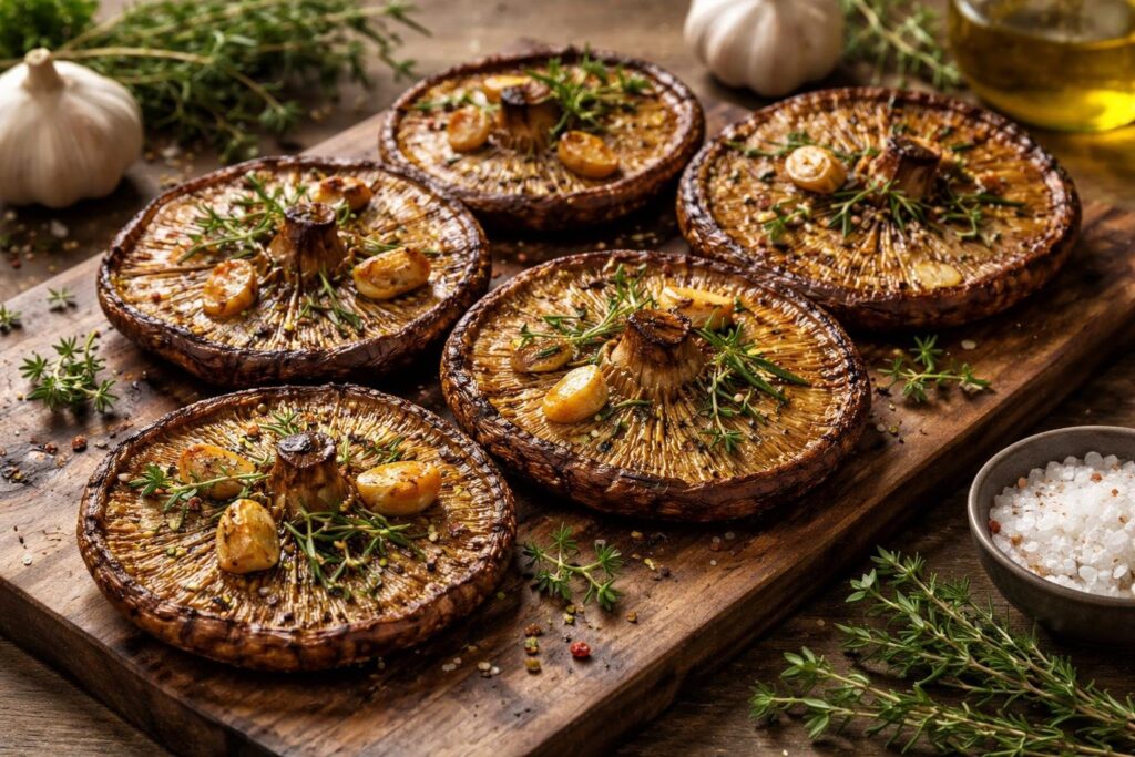Garlic & Herb Roasted Parasol Mushroom Caps: Simple, Flavorful Weeknight Side or Appetizer