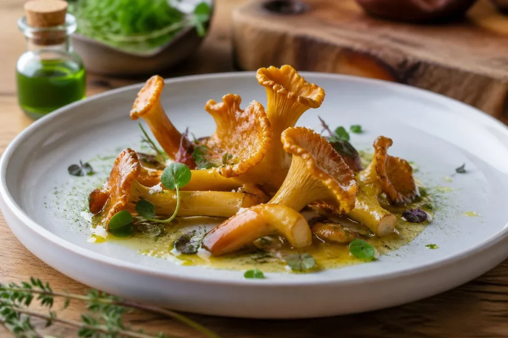 Gourmet Magic Alpine Herb and Wheatgrass Yellow Foot Mushroom Recipe