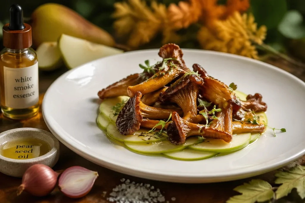 Gourmet Magic Smoky Pear & Apple Glazed Yellow Foot Mushroom Recipe