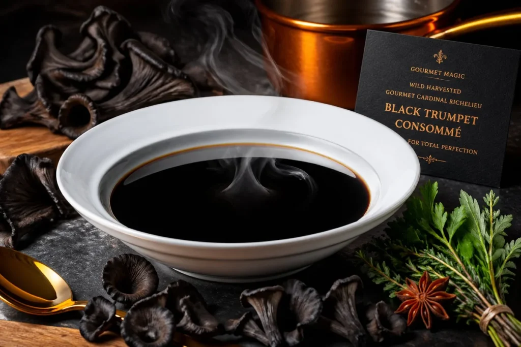 Gourmet Magic Wild Harvested Gourmet Cardinal Richelieu Black Trumpet Consommé for Total Perfection Recipe