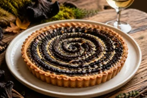 Gourmet Magic Wild Harvested Gourmet Leonardo da Vinci Geometric Black Trumpet Tart for Ultimate Perfection Recipe